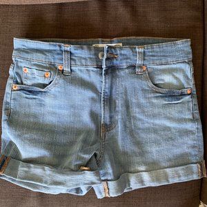 Cuffed Jean Shorts